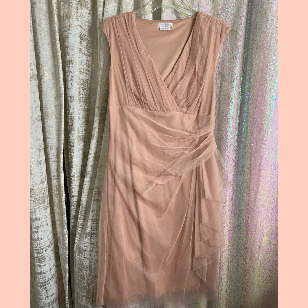 Peachy Blush Tulle Overlay Party/Special Event Dress 🥂
